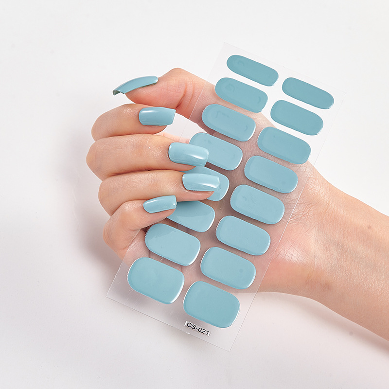 Frexos dark-tan-blue semicured uv gel nail stickers kit