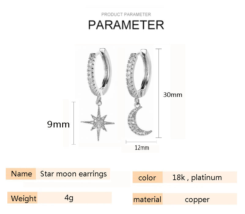 Star Moon Earrings