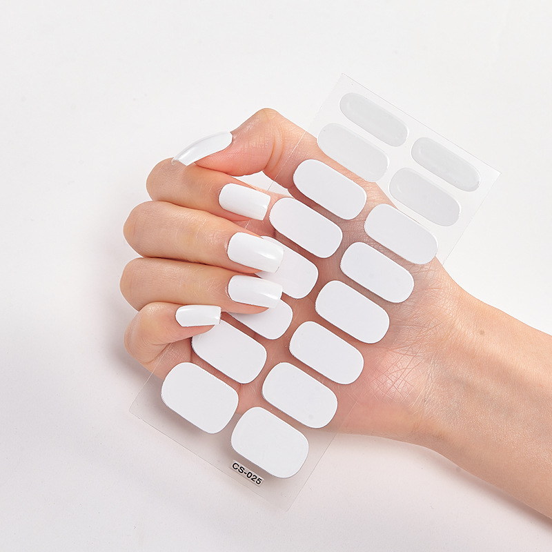 Frexos white semicured uv gel nail stickers kit