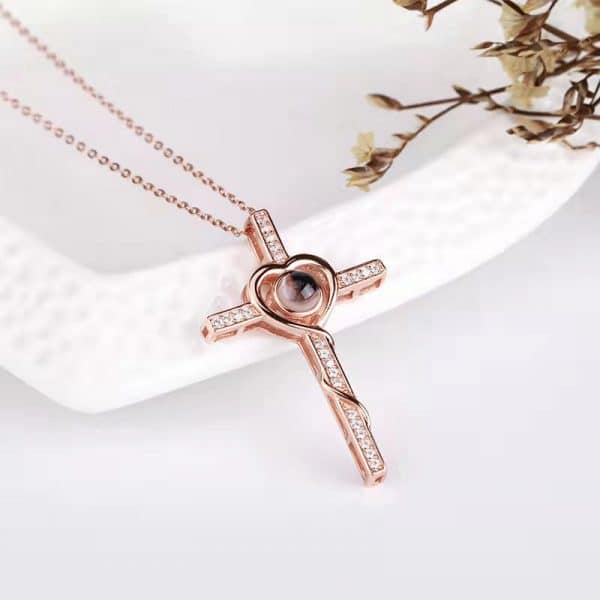 S925 Amore Cross Heart Necklace