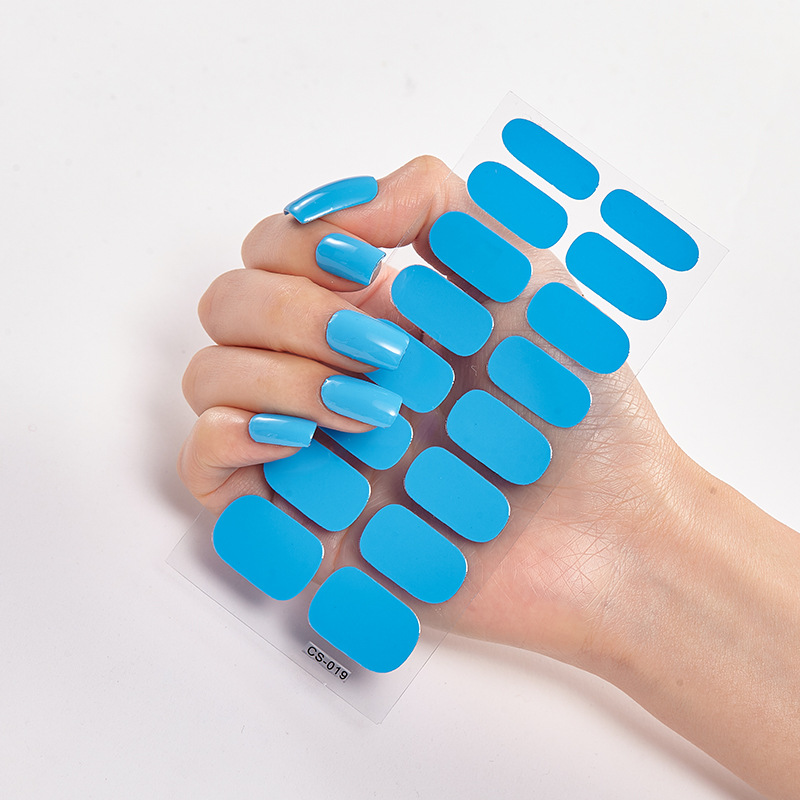 Frexos blue semicured uv gel nail stickers kit