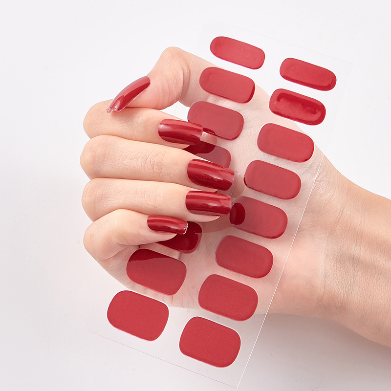 Frexos red light-red semicured uv gel nail stickers kit