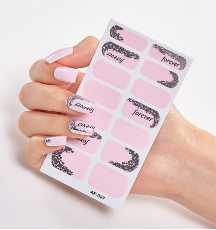 Frexos forever pink semicured uv gel nail stickers kit