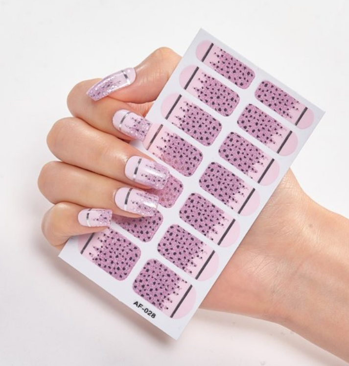 Frexos bubbly semicured uv gel nail stickers kit