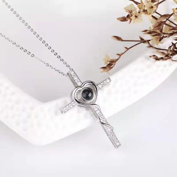 S925 Amore Cross Heart Necklace