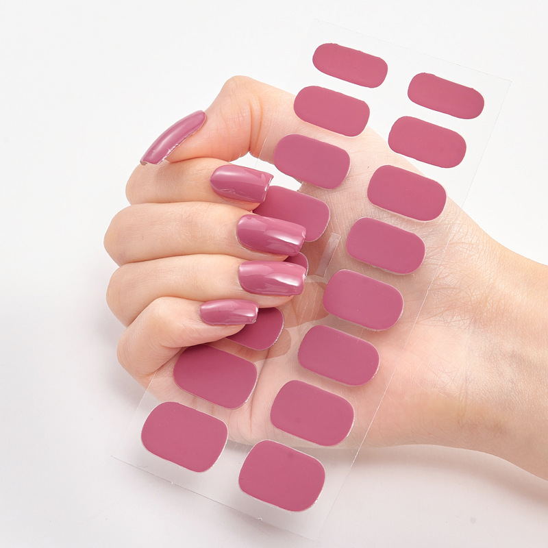 Frexos red-dark pink semicured uv gel nail stickers kit