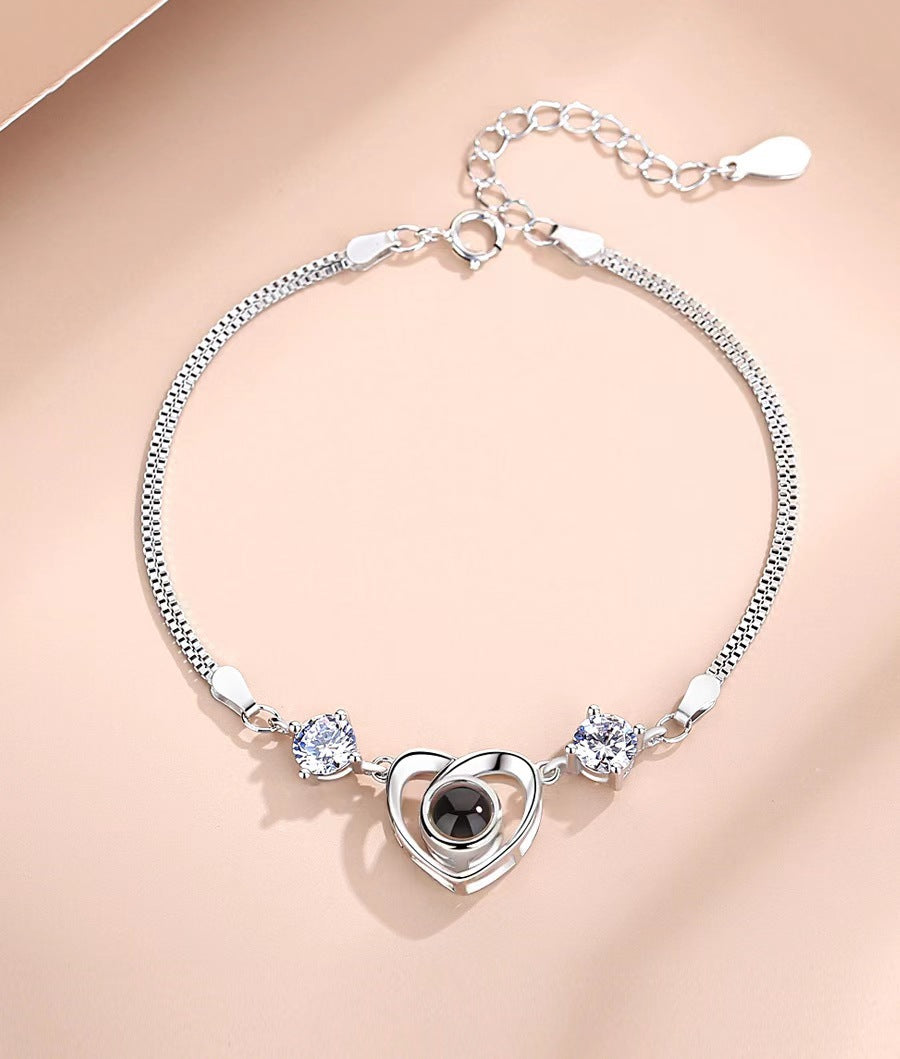 S925 Silver Heart Bracelet