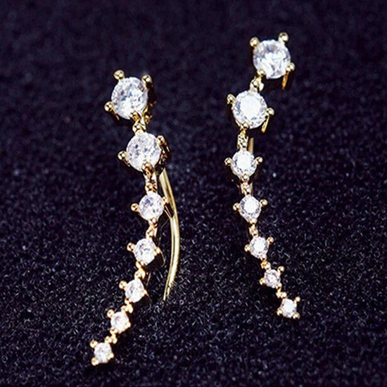 Crystal Ear Climber Earrings