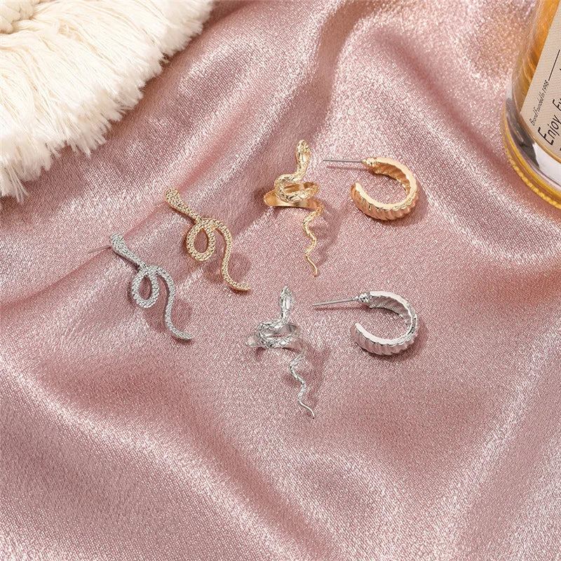 Set Snake Shape Earrings